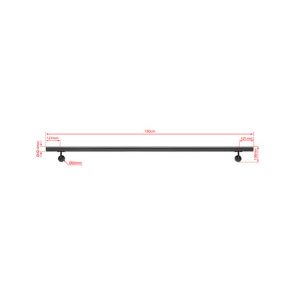 OZEAN Wandhandlauf Edelstahl 80-240 cm | 3mm verstärkte Lasche & 5mm Basis | Silber/Schwarz/Holzoptik