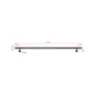 OZEAN Wandhandlauf Edelstahl 80-240 cm | 3mm verstärkte Lasche & 5mm Basis | Silber/Schwarz/Holzoptik