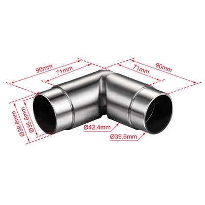OZEAN Handlaufverbinder Edelstahl Ø 42,4 mm | Gerade oder Flexibel 90°-220° | Silber & Schwarz