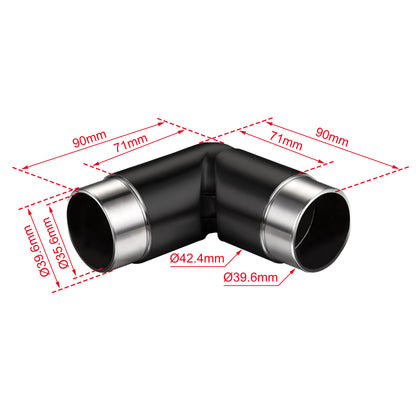 OZEAN Handlaufverbinder Edelstahl Ø 42,4 mm | Gerade oder Flexibel 90°-220° | Silber & Schwarz