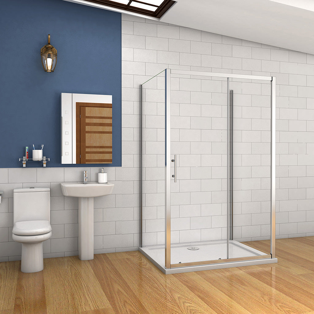 U Duschkabine 120x80 H.190 cm Schiebetür U-Form für badezimmer