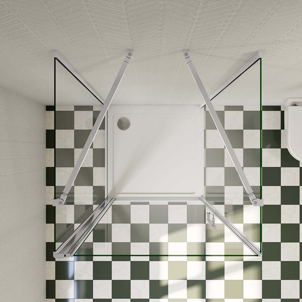 U Duschkabine 90x70 H.185 cm Drehtür U Form badezimmer ideen