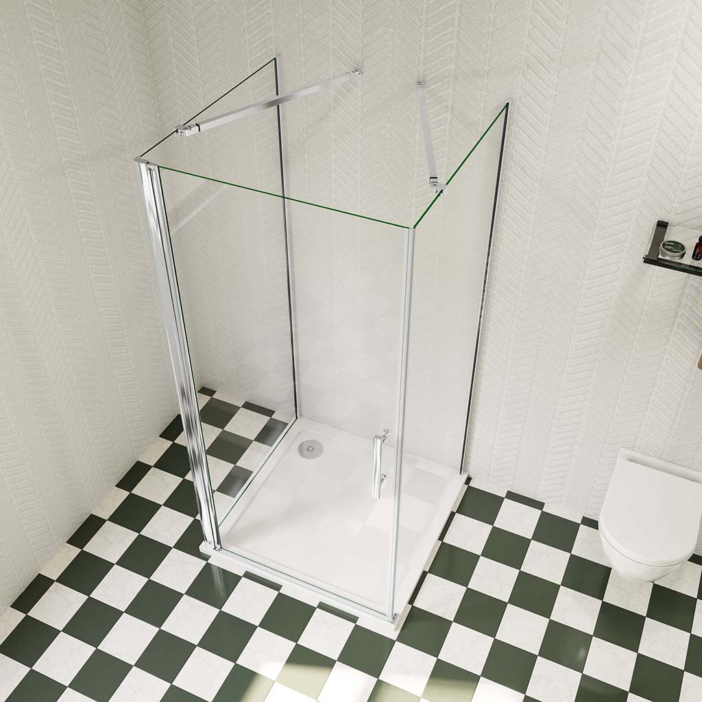 U Duschkabine 90x70 H.195 cm Drehtür U-Form badezimmer ideen