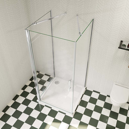 U Duschkabine 90x70 H.195 cm Drehtür U-Form badezimmer ideen