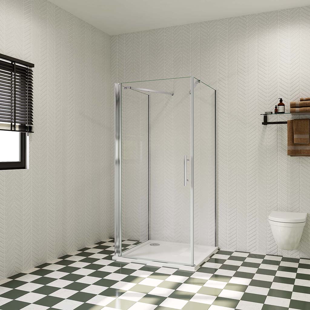 U Duschkabine 90x80 H.185 cm Drehtür U-Form für badezimmer