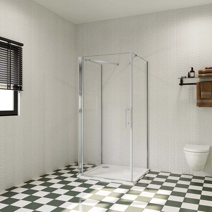 U Duschkabine 90x80 H.185 cm Drehtür U-Form für badezimmer