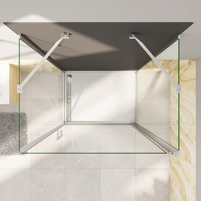 U Duschkabine 90x80 H.195 cm Drehtür U-Form für badezimmer