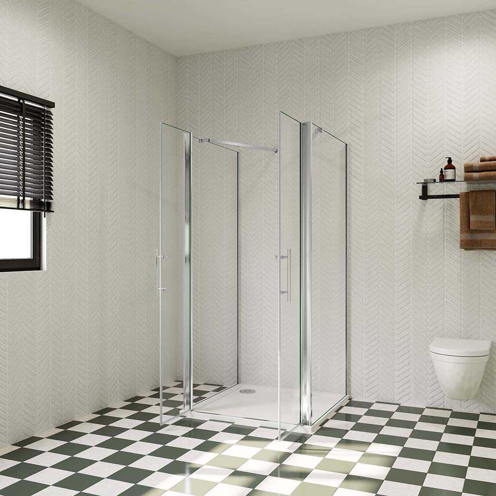 U Duschkabine 95x80 H.195 cm Doppelpendeltüren U-Form badezimmer ideen