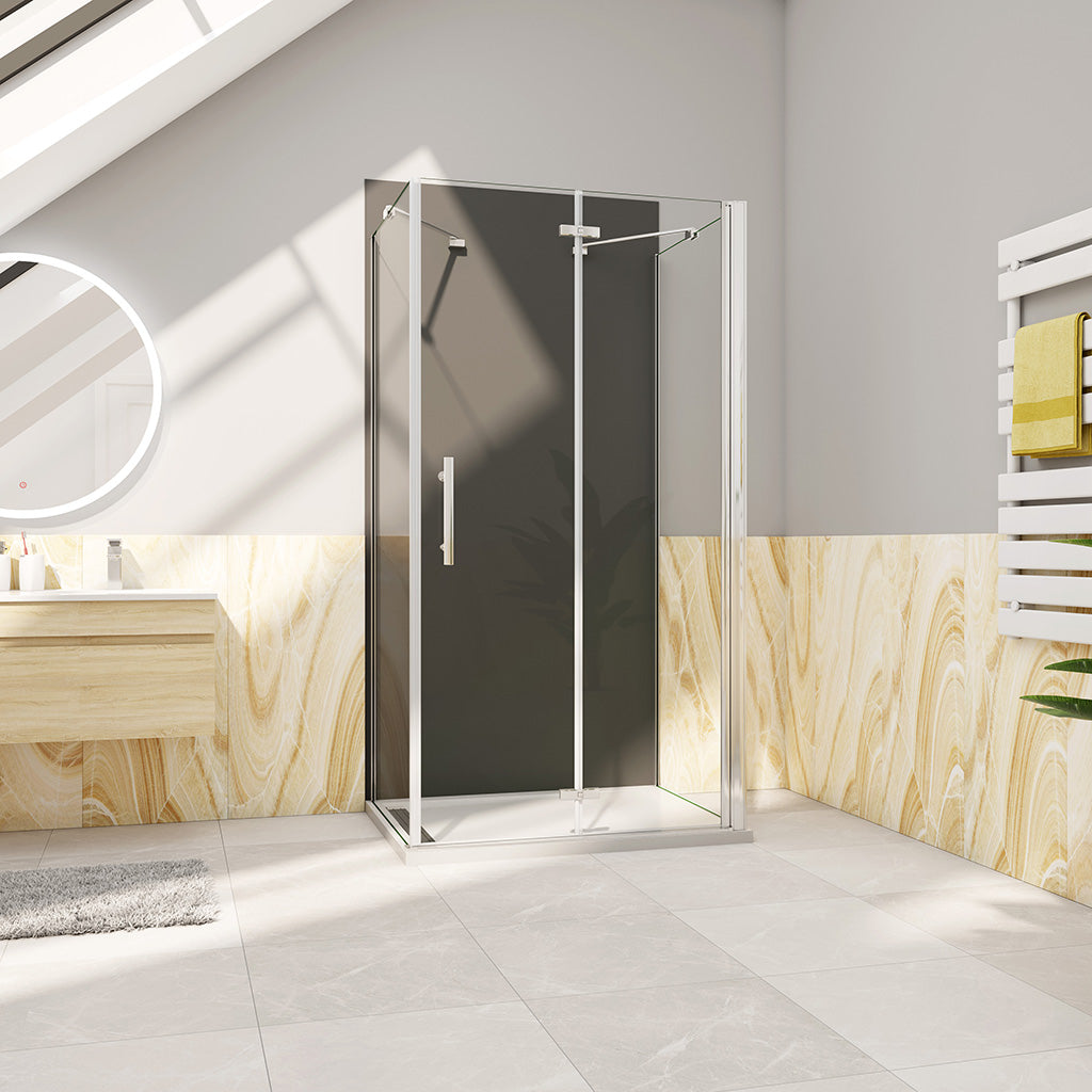U Form 120x80xH.185 cm Dusche Falttür Aluverbundplatte für badezimmer