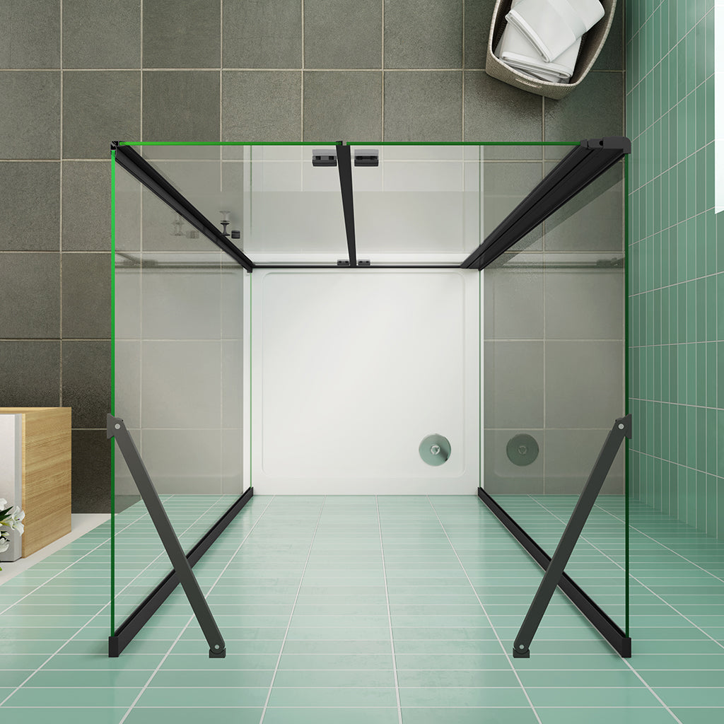 U Form 800x700xH.1950 mm Dusche Falttür Schutzfolie