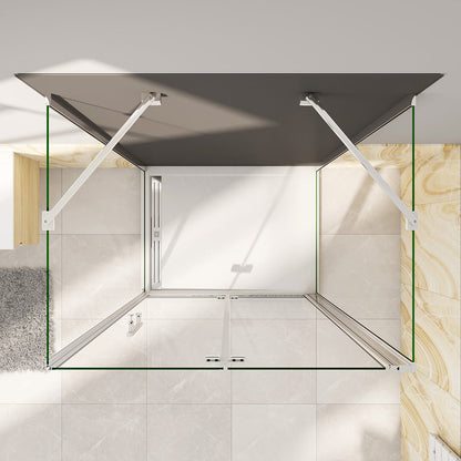 U-Form 90x80 H195 cm Dusche Falttür Aluverbundplatte für badezimmer