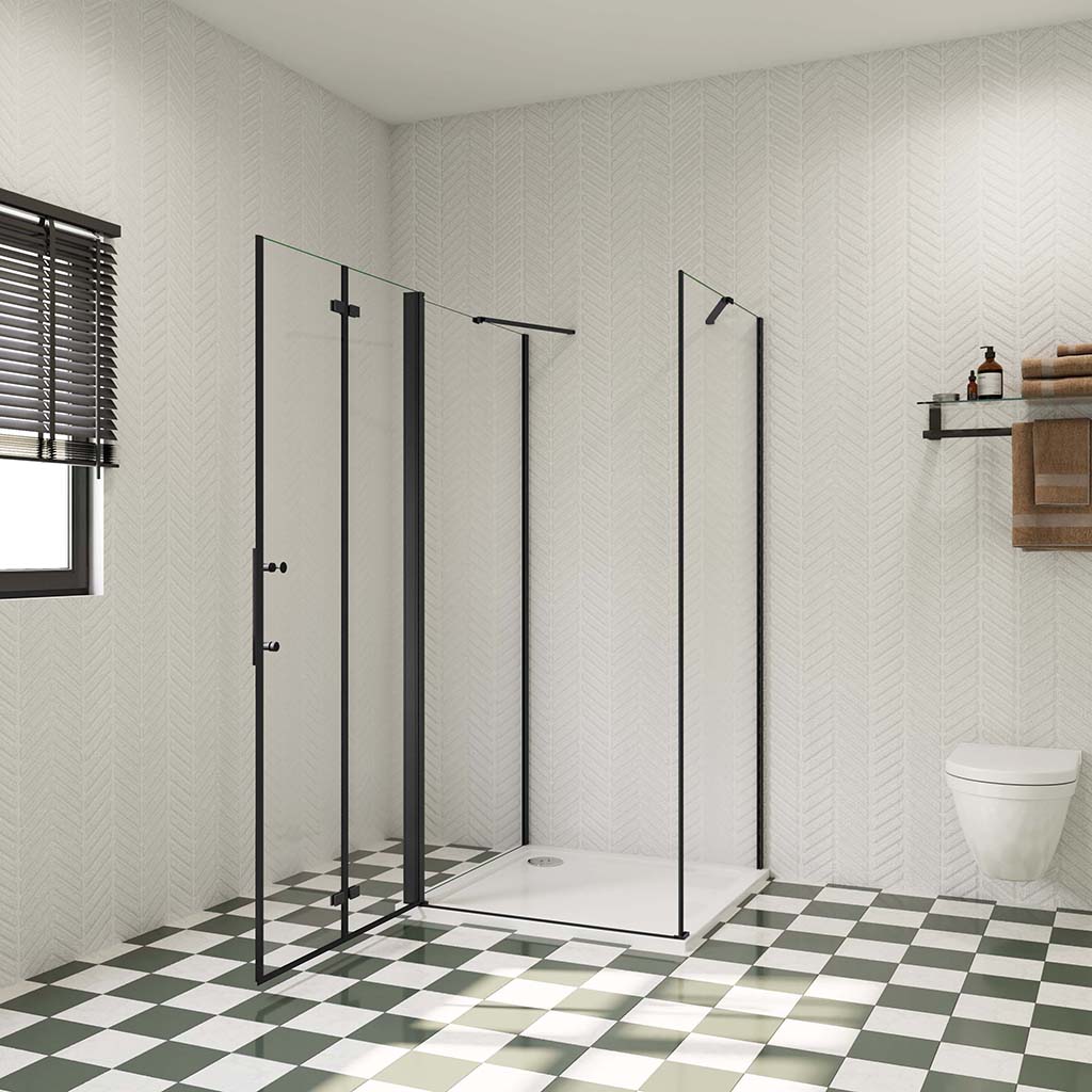 U-Form 90x90xH.195 cm Dusche Falttür für badezimmer