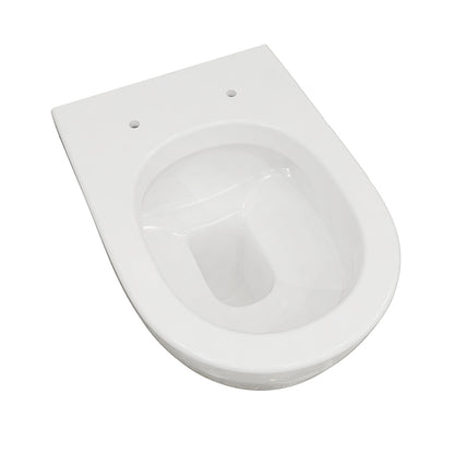 WC Hänge WC mit Soft Close Toilette Einfach Sitz Wand Wc Spülrandlos Weiß WC-Becken