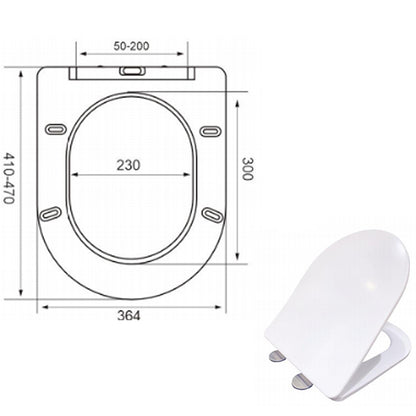 WC Hänge WC mit Soft Close Toilette Einfach Sitz Wand Wc Spülrandlos Weiß WC-Becken