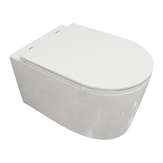 WC spülrandlos Hänge Weiß Rund Wand WC mit Softclose WC-Sitz toilette