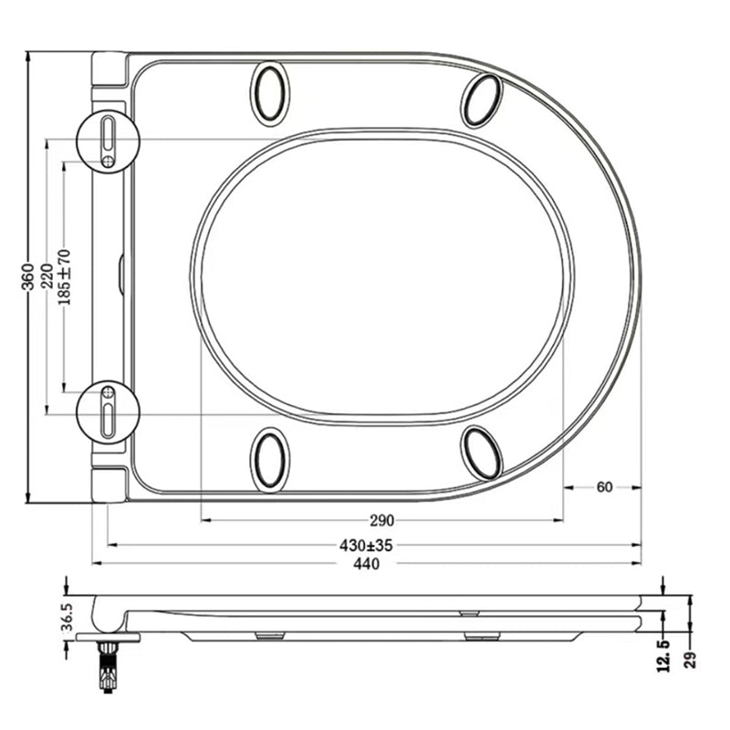 WC spülrandlos Hänge Weiß Rund Wand WC mit Softclose WC-Sitz toilette
