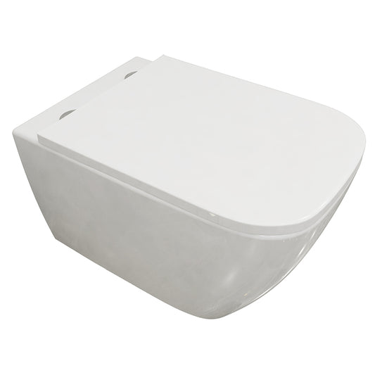 WC Hänge WC mit Soft Close Toilette Sitz Wand Wc Spülrandlos WC-Becken