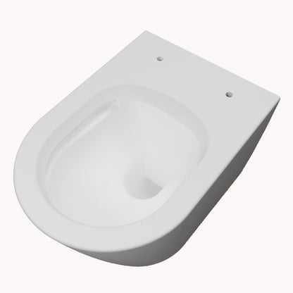 WC Rund Weiß Wand WC spülrandlos Hänge WC mit Soft Close Toilette