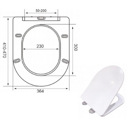 WC Rund Weiß Wand WC spülrandlos Hänge WC mit Soft Close Toilette