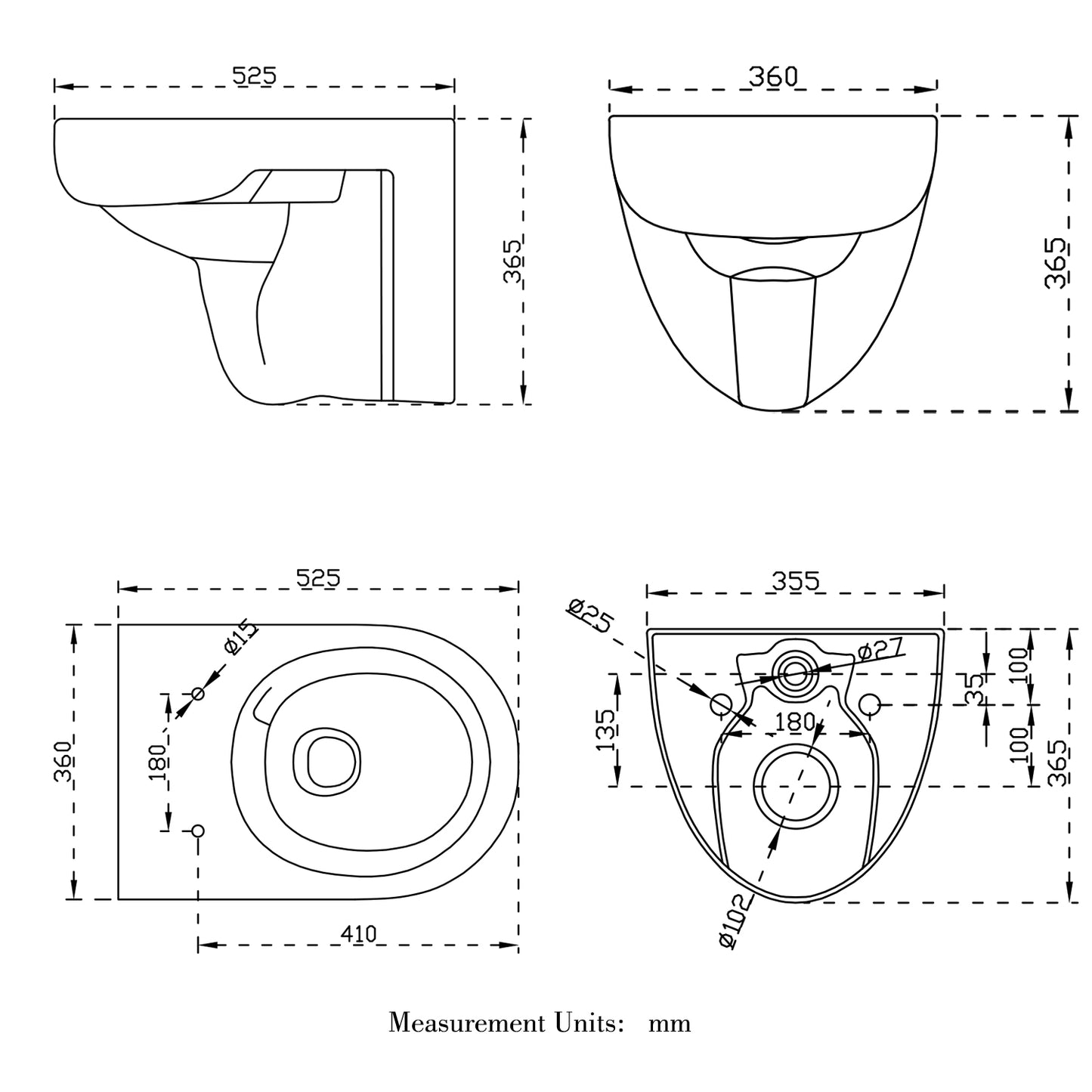 WC Lotus Effekt spülrandlos Wand WC mit Soft Close Toilette Sitz