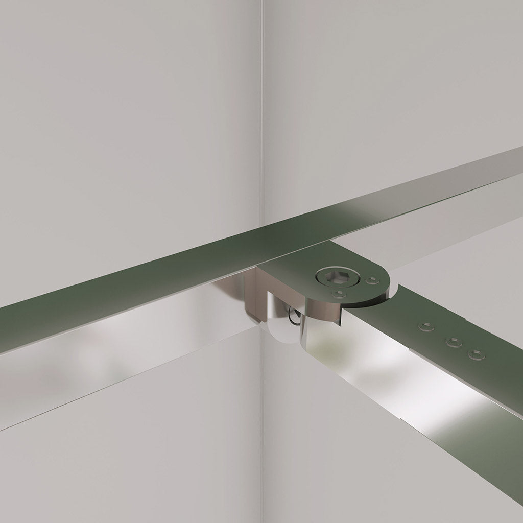 Walk In als Eckdusche 110+30 mit Stabilisationsstange 73-120cm für badezimmer