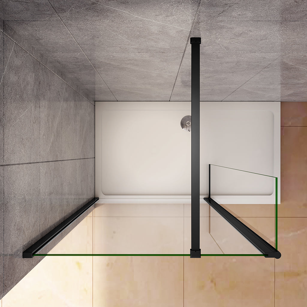 Walk in Duschwänd 100+30 mit Schwenkbar Stabilisationsstange 90 cm für badezimmer