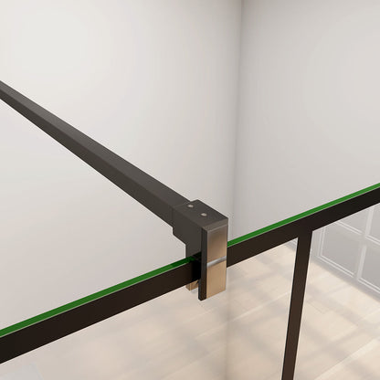 Walk in Duschwänd 100 Gittermuster mit Stabilisationsstange 90 cm