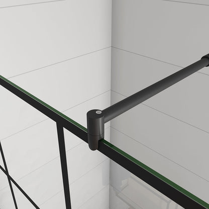 Walk in Duschwänd 1000 Gittermuster mit Stabilisationsstange 700-1200 mm für badezimmer