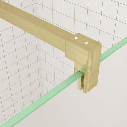 Walk in Duschwand 10mm ESG NANO Glas 100 cm Glastrennwand goldfarben