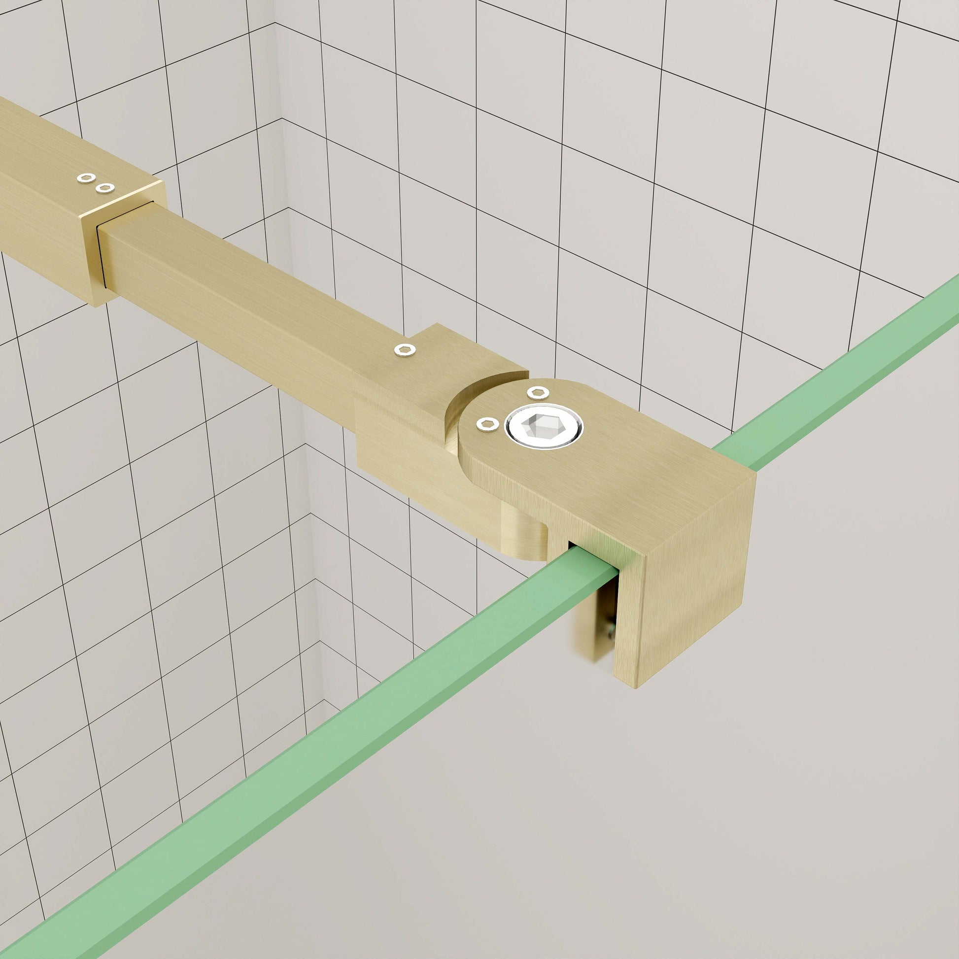 Walk in Duschwand 10mm ESG NANO Glas 100 cm Nano Duschtrennwand goldfarben