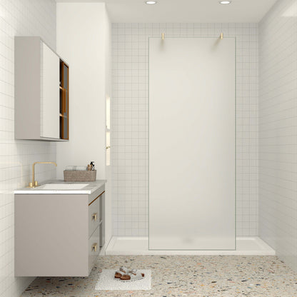 Walk in Duschwand 10mm ESG NANO Glas 117.7 cm goldfarben