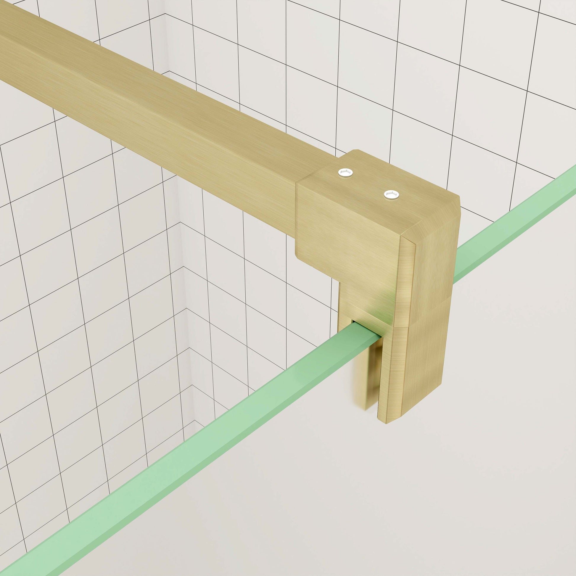 Walk in Duschwand 10mm ESG NANO Glas 140 cm Glastrennwand goldfarben
