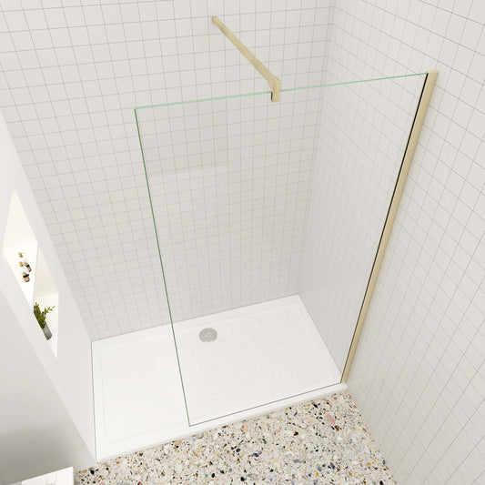 Walk in Duschwand 10mm ESG NANO Glas 30 cm Gold