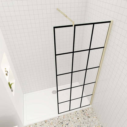 Walk in Duschwand 120x200 cm 8mm NANO Glas goldfarben