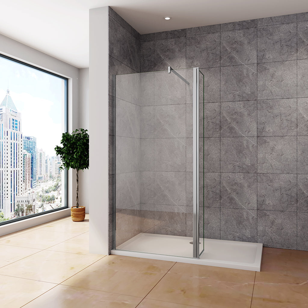 Walk in Duschwand 50+30 mit Schwenkbar Stabilisationsstange 140 cm dusche für badezimmer