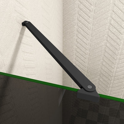 Walk in Duschwand 80 Schwarz Schutzfolie mit Stabilisationsstange 50 cm für badezimmer