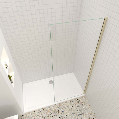 Walk in Duschwand 8mm NANO Glas 120 x 200 cm goldfarben