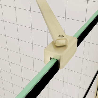 Walk in Duschwand 8mm NANO Glas 70 cm Duschglaswand H200 cm goldfarben