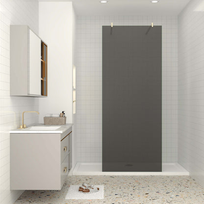 Walk in Duschwand 8mm NANO Glas 87.7 cm goldfarben