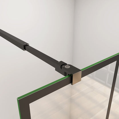 Walk in Duschwänd 90 Gittermuster mit Stabilisationsstange 73-120 cm für badezimmer