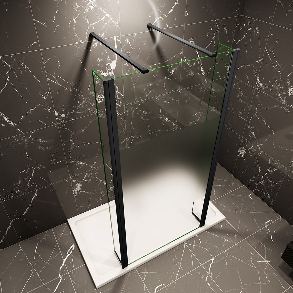 Walk in Glaswand dusche mit 2xStabilisationsstange 140cm 107.7Walk in Glaswand dusche mit 2xStabilisationsstange 140cm für badezimmer