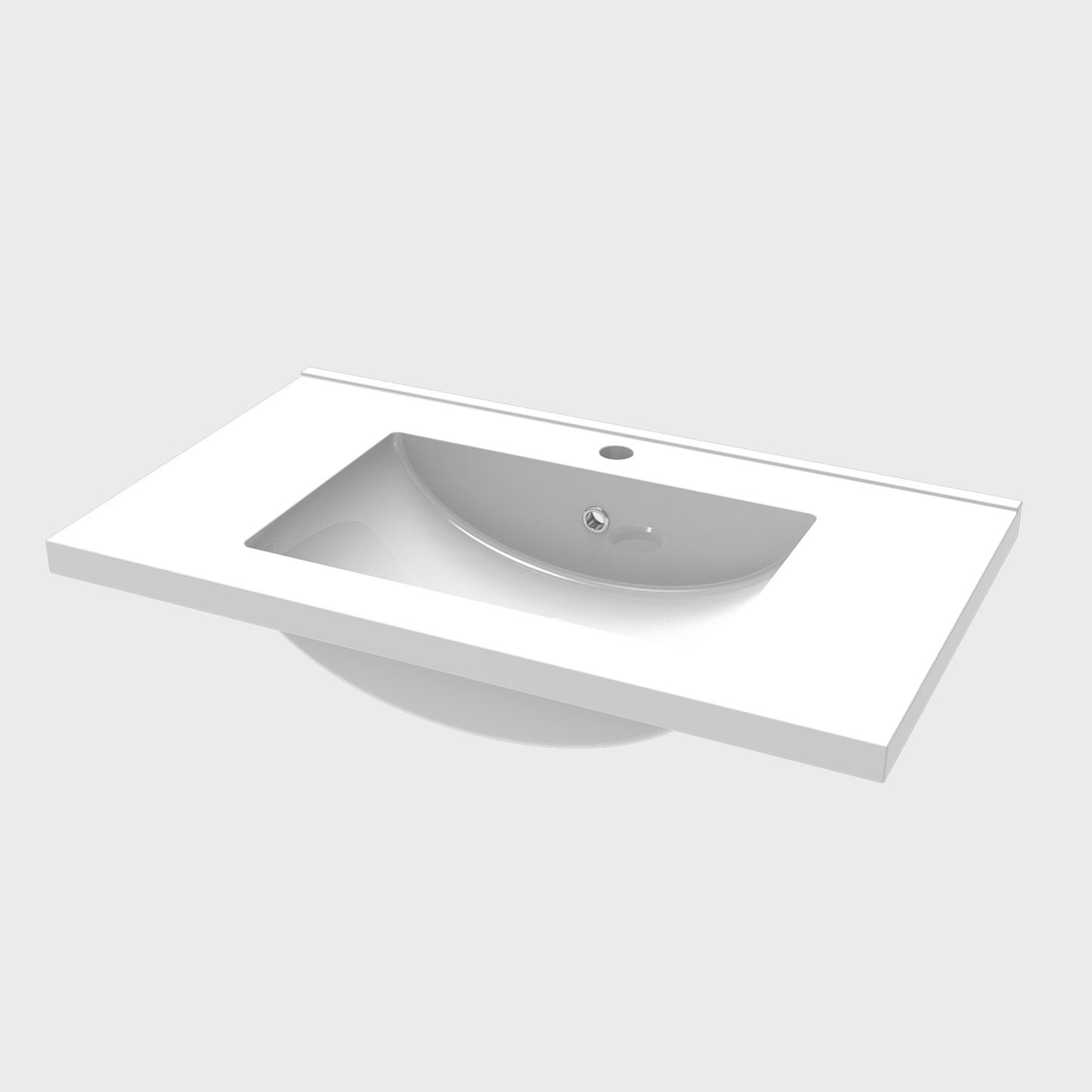 Waschtisch Waschbecken aus Keramik Einbauwaschbecken 80.5x46.5x18.5cm Weiß