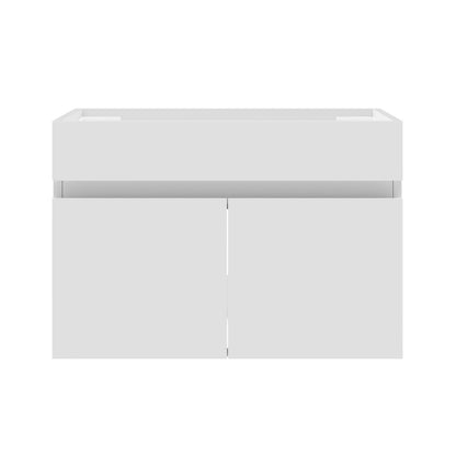 Badezimmer Badmöbel 60cm Dickes Keramik Waschtisch mit Unterschrank Hängeschrank Weiß Matt Badezimmerschränke Badschrank mit 2 Soft-Close Türen