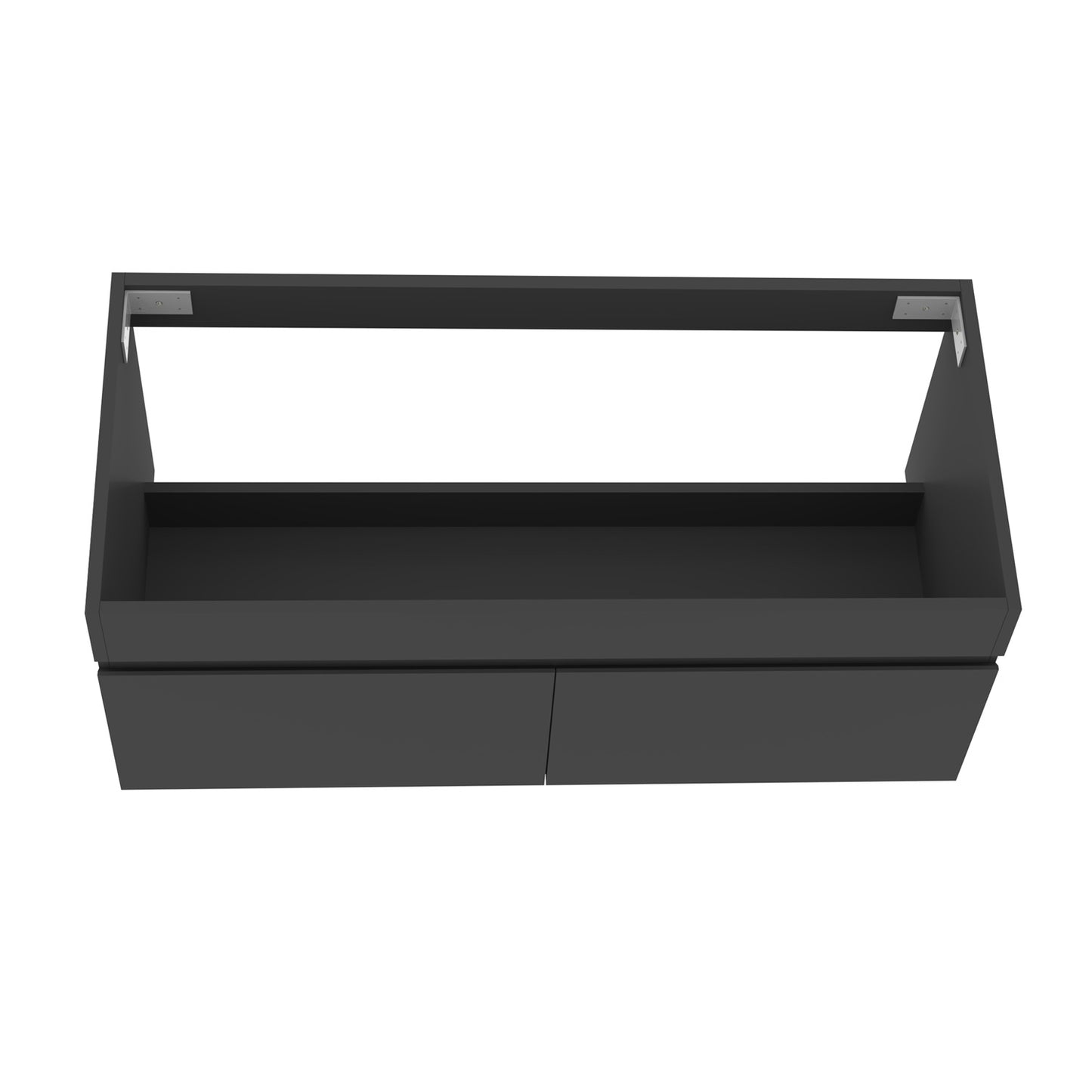 Badezimmer Badmöbel 100cm Keramik Waschtisch mit Unterschrank Hängeschrank Dunkelgrau Matt Badezimmerschränke Badschrank mit 2 Soft-Close Türen