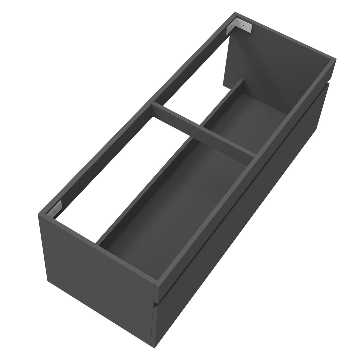 Badezimmer Badmöbel 120cm Mineralguss Waschtisch mit Unterschrank Hängeschrank Dunkelgrau Matt Badezimmerschränke Badschrank mit 2 Soft-Close Türen