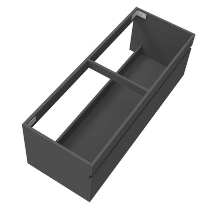 Badezimmer Badmöbel 120cm Mineralguss Waschtisch mit Unterschrank Hängeschrank Dunkelgrau Matt Badezimmerschränke Badschrank mit 2 Soft-Close Türen