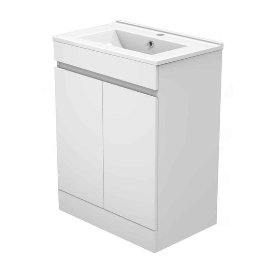 Badmöbel Set ADELA 60 cm Standschrank Weiss Waschbecken mit Unterschrank mit Soft-Close Funktion