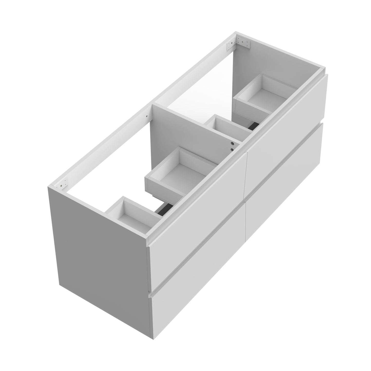 Badezimmermöbel 120cm Mineralguss Waschtisch mit Unterschrank Badmöbel set Badezimmerschränke mit 4 Soft-Close Schubladen Weiß Matt