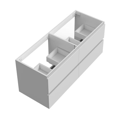 Badezimmermöbel 120cm Mineralguss Waschtisch mit Unterschrank Badmöbel set Badezimmerschränke mit 4 Soft-Close Schubladen Weiß Matt