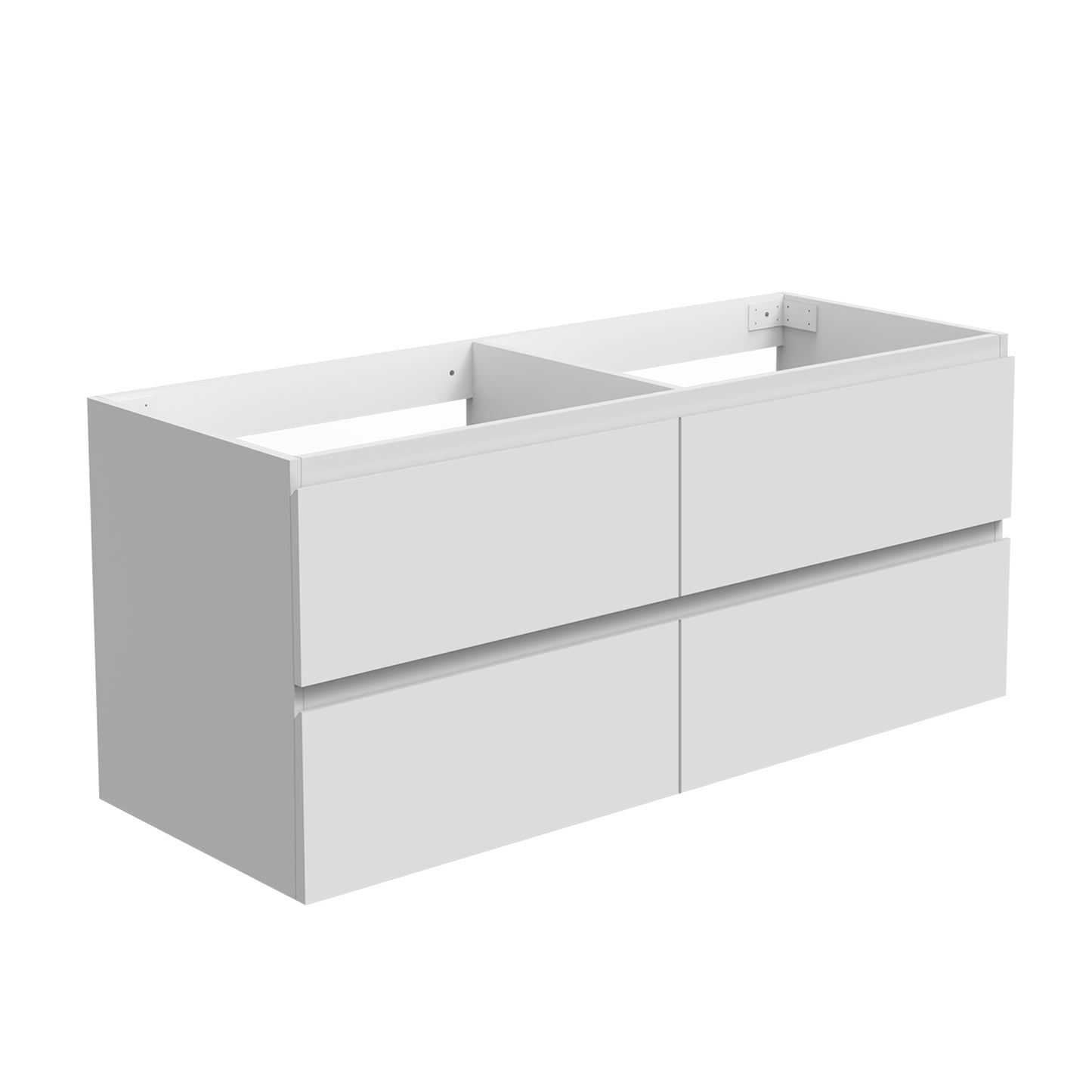 Badezimmermöbel 120cm Mineralguss Waschtisch mit Unterschrank Badmöbel set Badezimmerschränke mit 4 Soft-Close Schubladen Weiß Matt